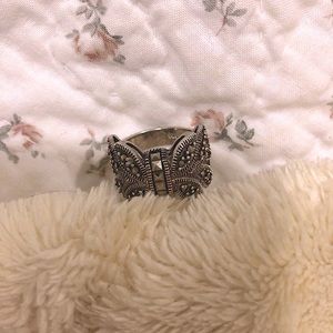 Marcasite 925 SS Butterfly Ring
